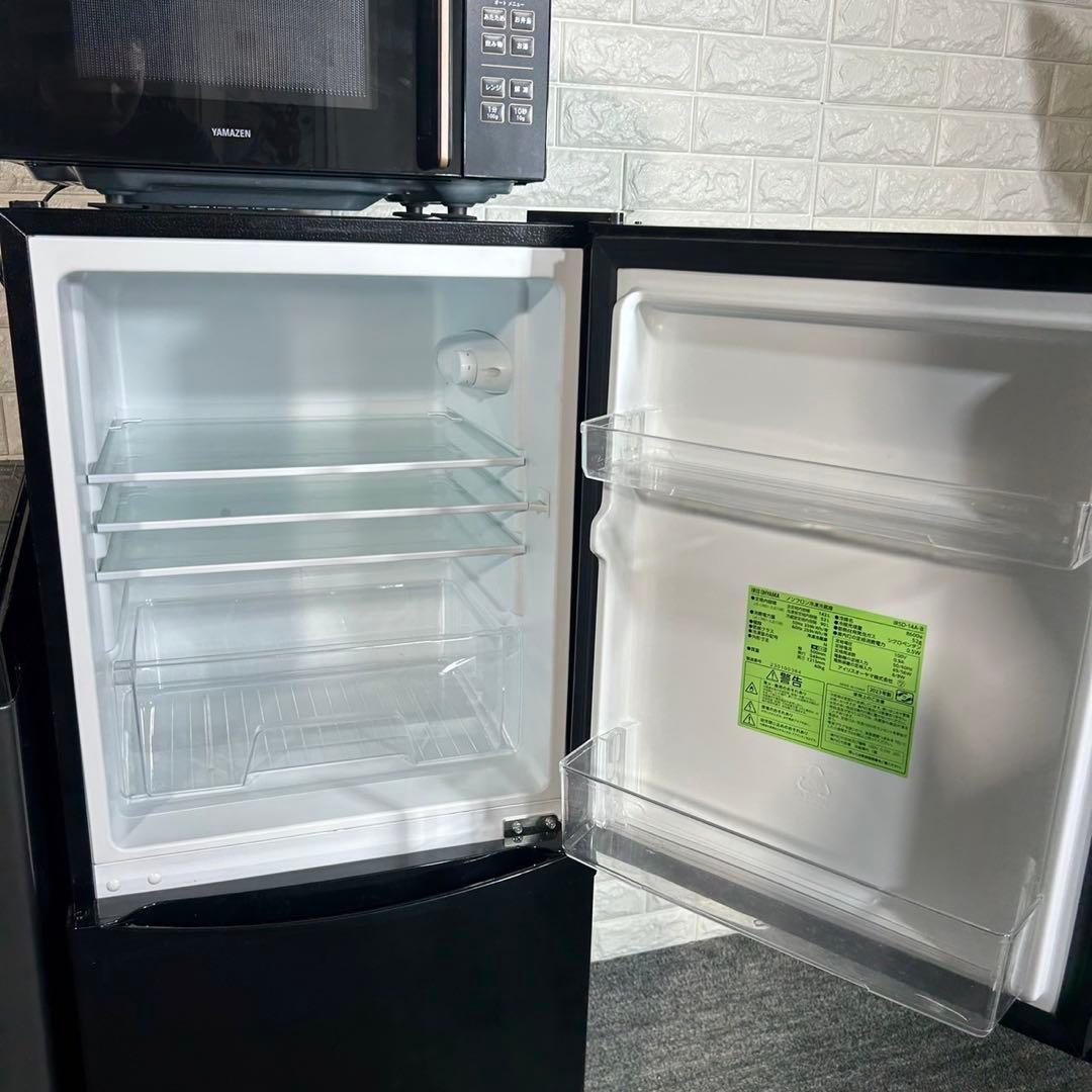 高年式 黒色家電 3点セット 冷蔵庫 洗濯機 電子レンジ 1人暮し I071