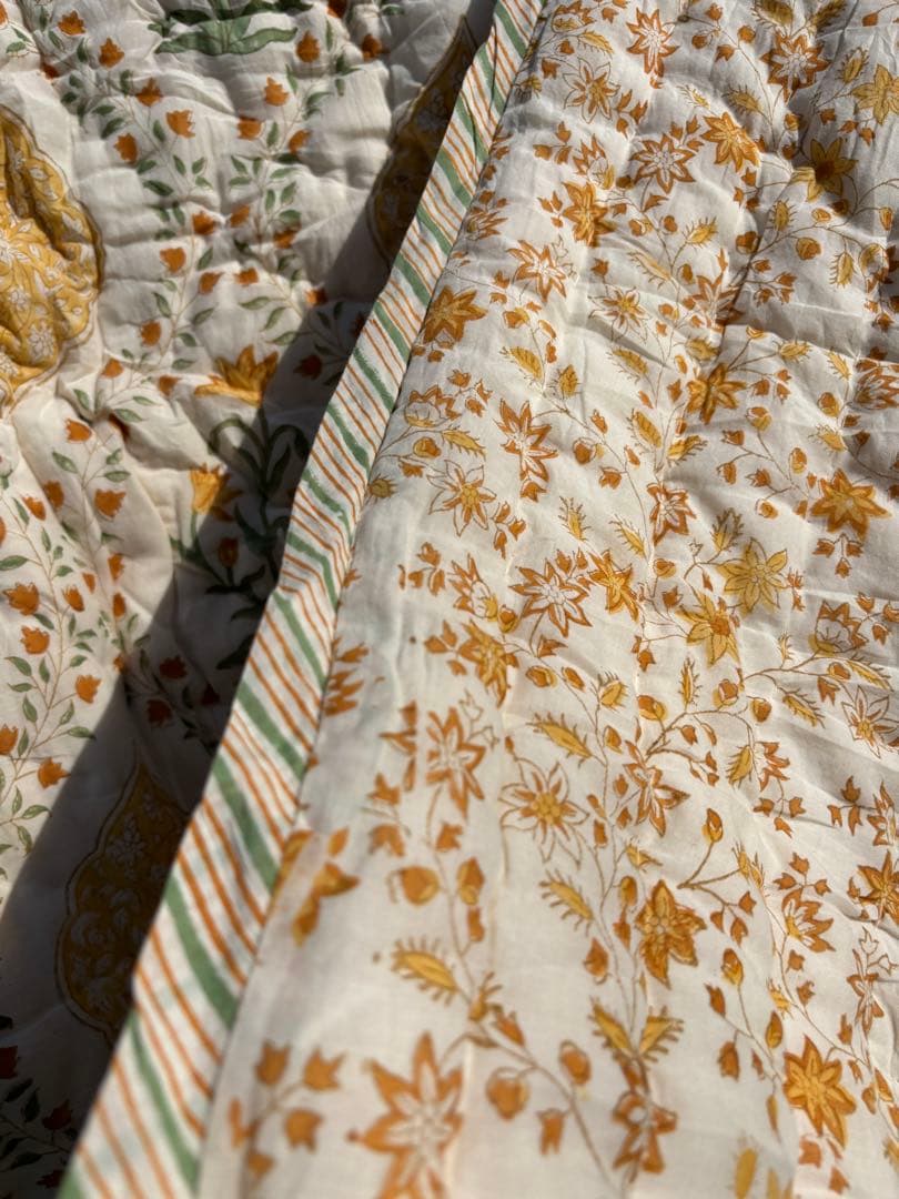 Msizeブロックプリントキルト