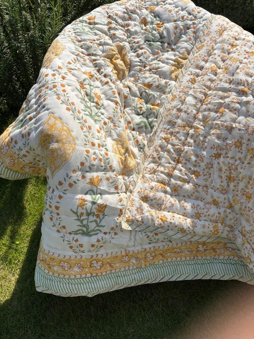 Msizeブロックプリントキルト