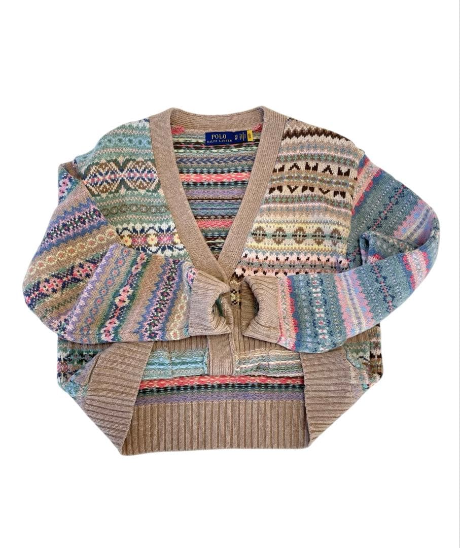 即完売品⭐︎美品⭐︎ラルフローレン⭐︎パネルド フェア アイル Vネック カーディガン