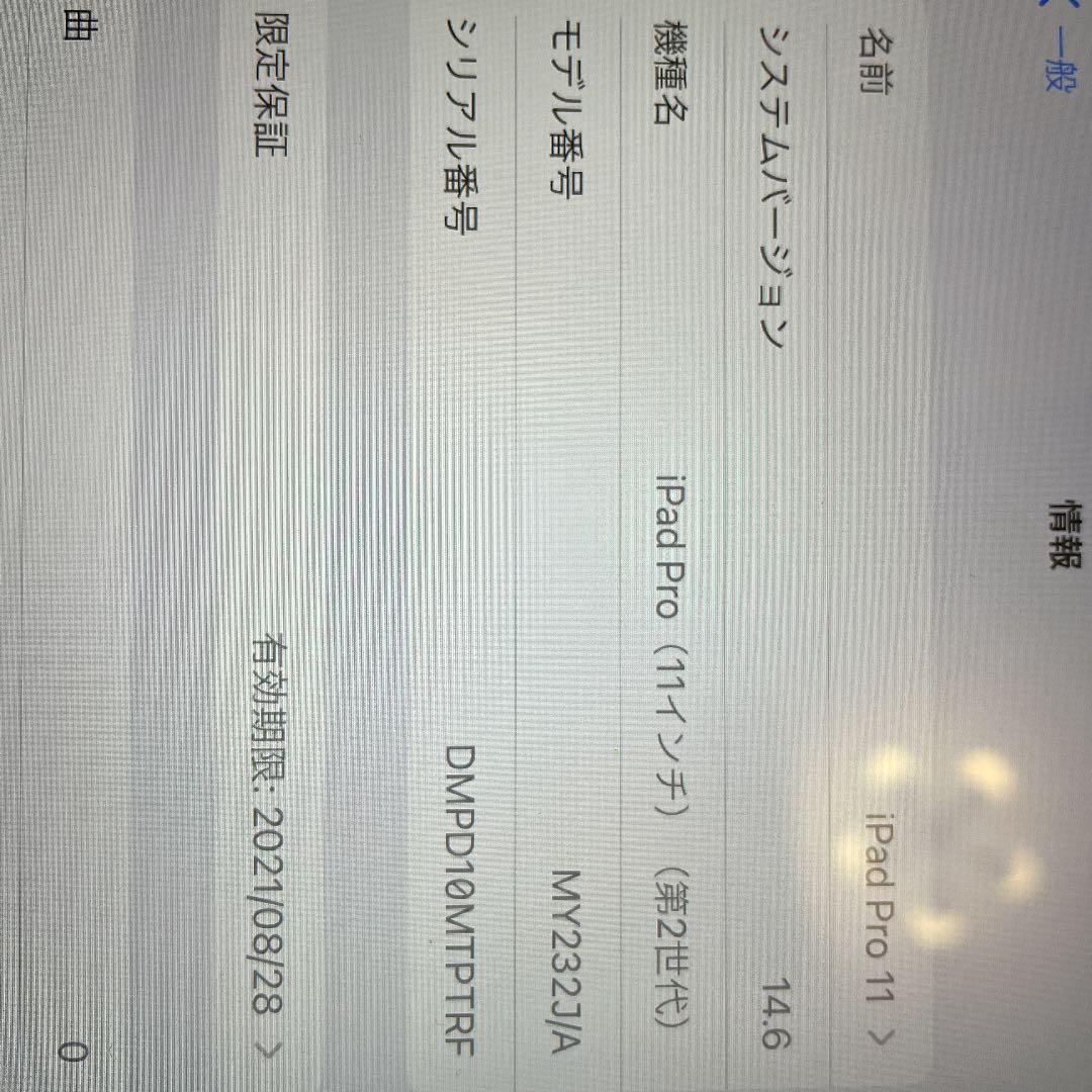 iPad Pro 11インチ 第2世代 128GB