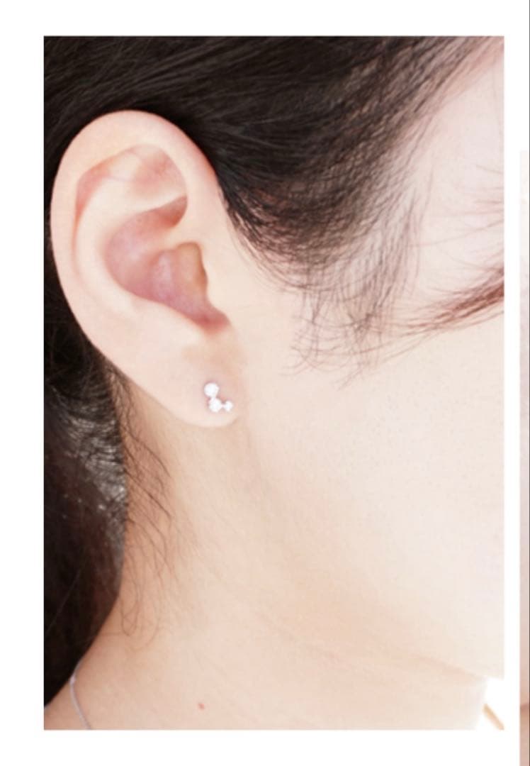 プラチナダイアモンドピアス　片側