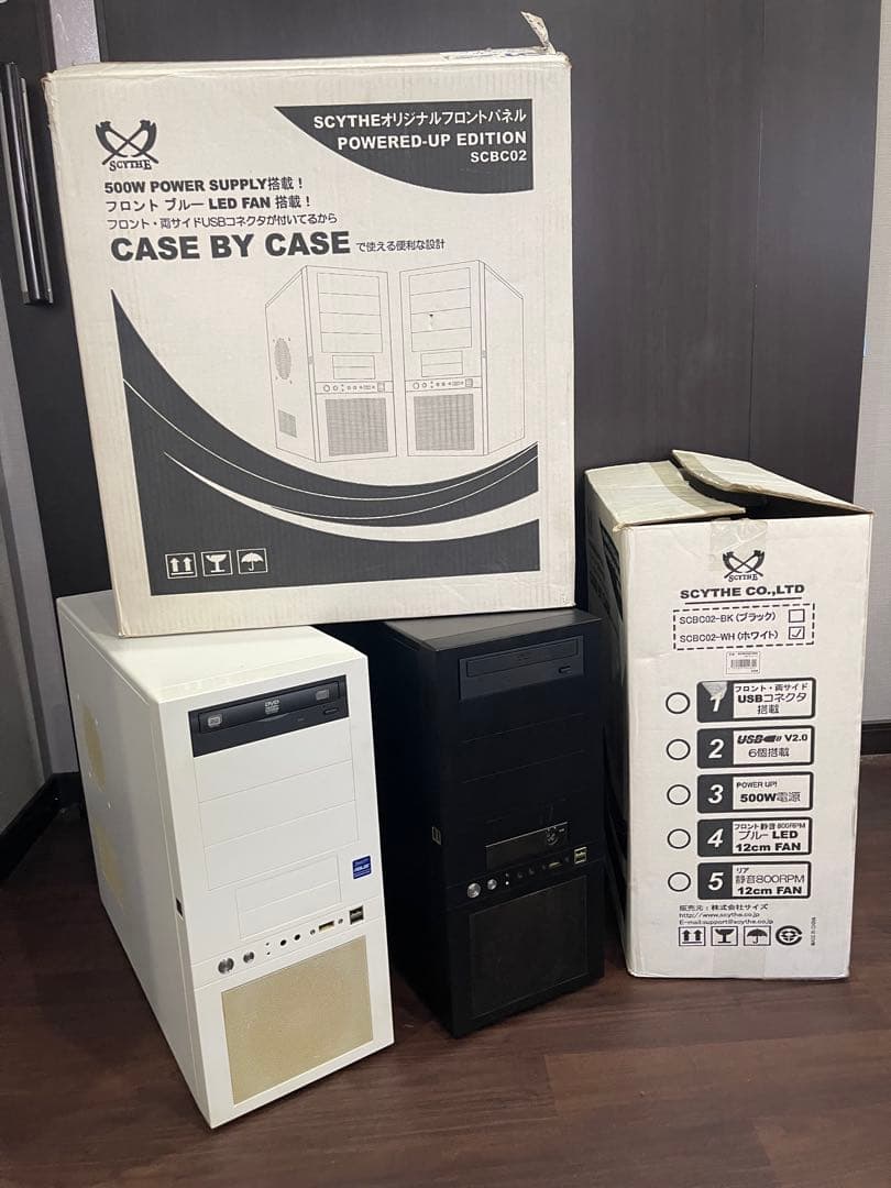 自作 PC デスクトップ タワー ケース 3セット （ 内部パーツ付 ） LED