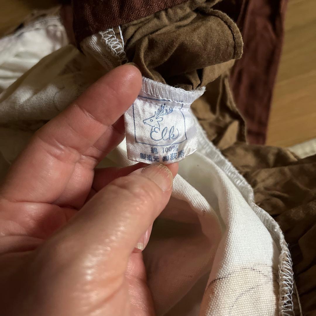 女の子イラスト　ヴィンテージ　　コットンエプロン