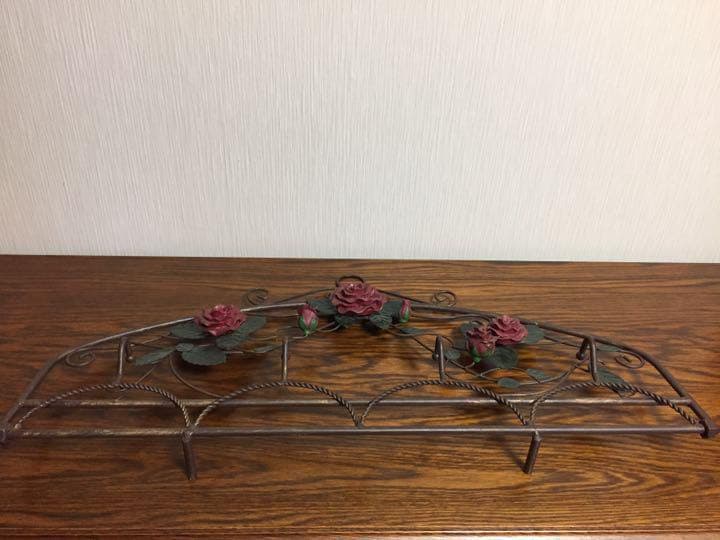 アメリカ アンティーク☆ローズウォールフックハンガー壁掛け 帽子掛けコートフック