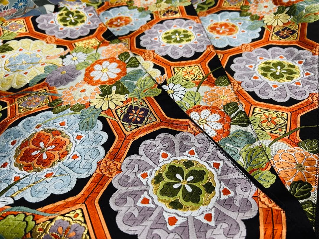 新品　最高級本振袖　京紅型巨匠宮崎良次先生作品 振袖用高級唐織袋帯　フルセット