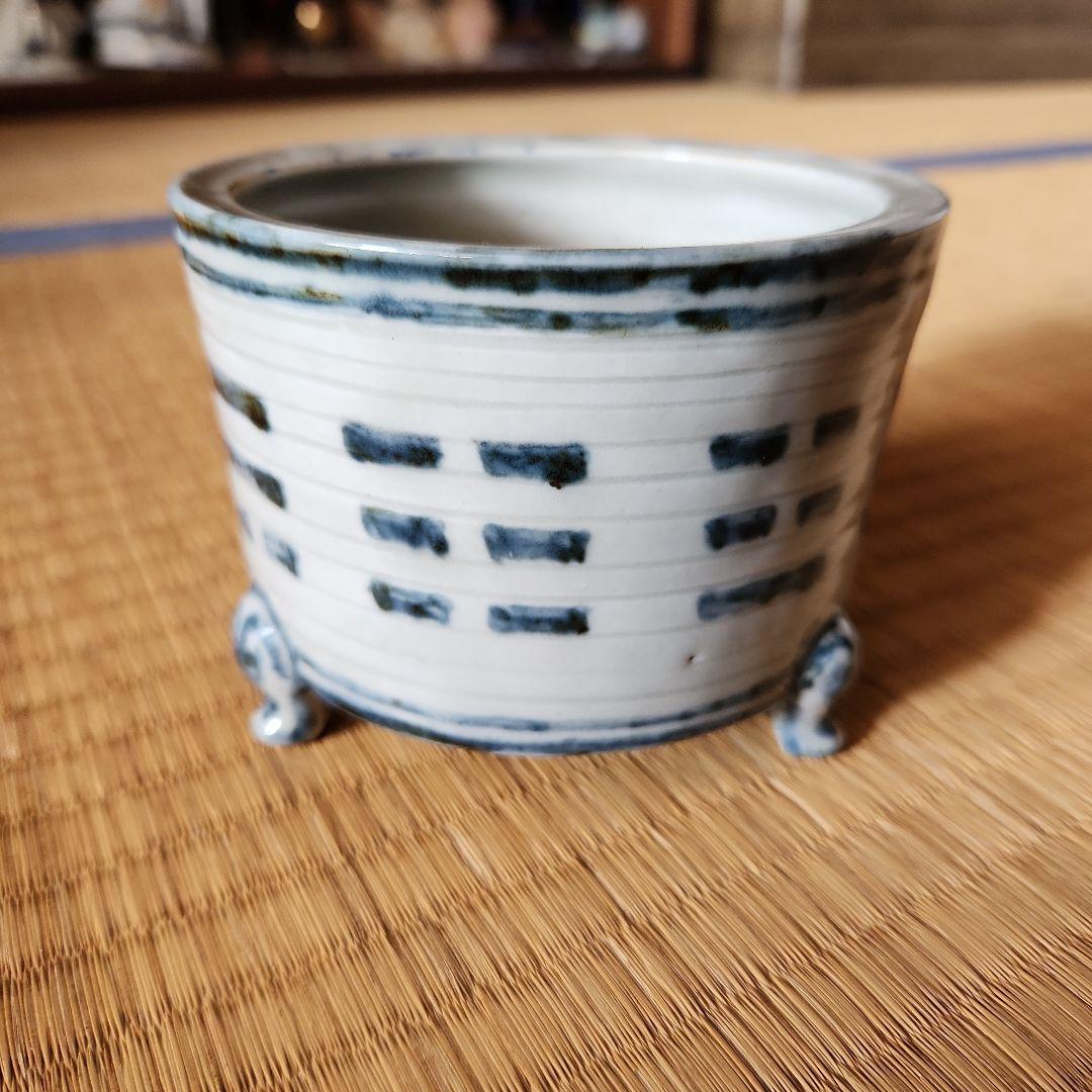 李朝　八卦紋染付け算き香枦