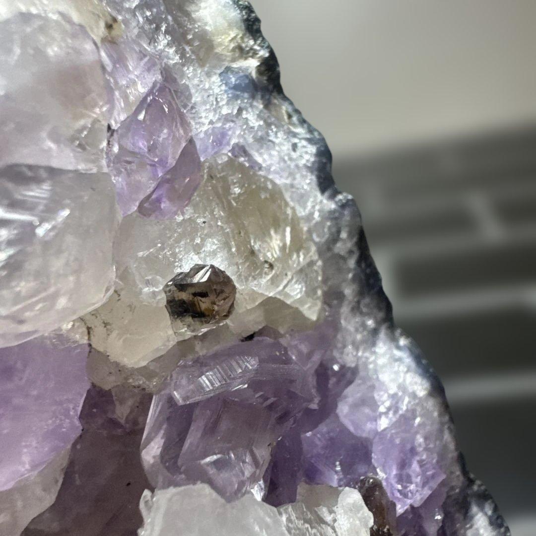 【コレクション】希少 ブラジル産 共生アメジスト 水晶 原石 台座付