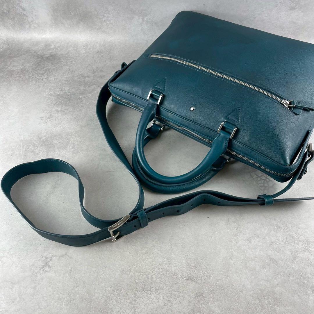 希少✨美品✨モンブラン ビジネスバッグ 2way スフマートコレクション青緑系