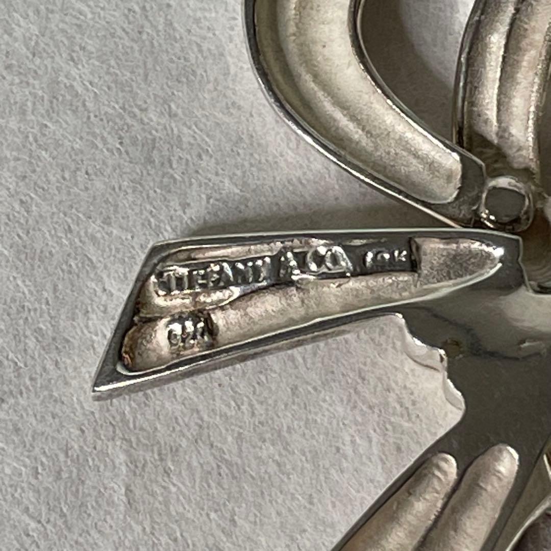 TIFFANY ティファニー リボンキー チーフブローチ シルバーゴールド