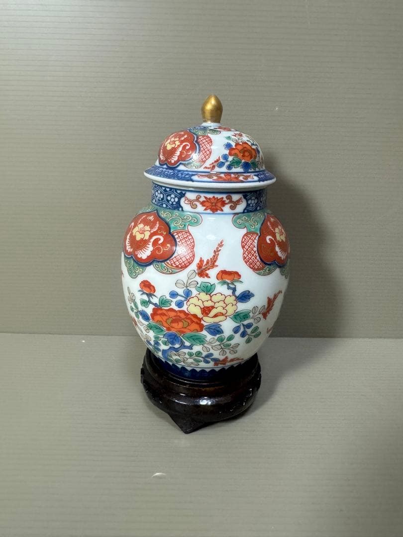 2179  有田焼　古伊萬里　沈香壷　花台付き