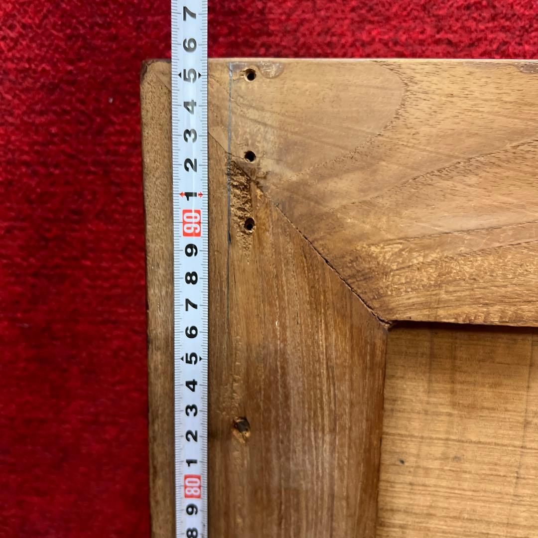 時代　木彫　浮き彫りの額B 約95.5×49.2㎝　東さ8-0131②