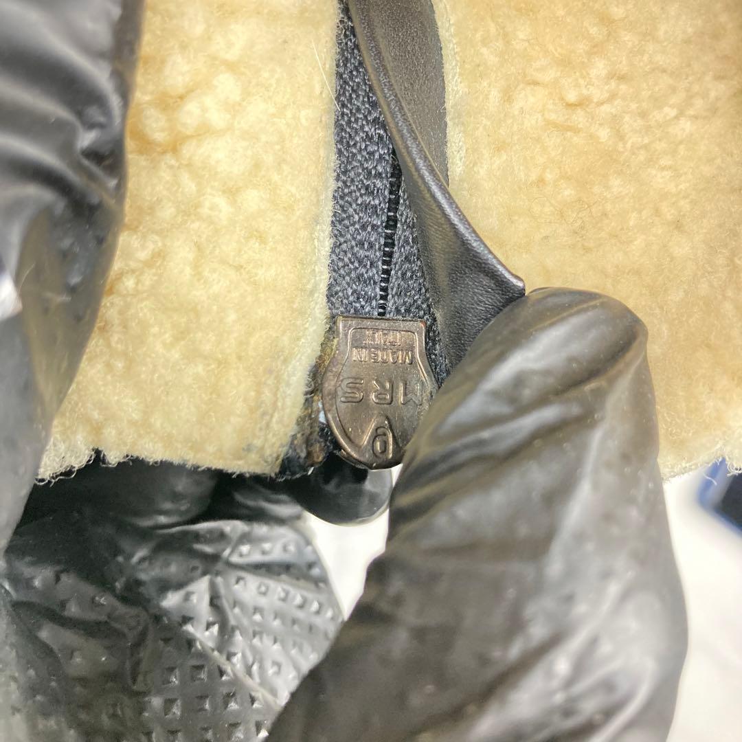 CHANEL ココマーク ムートンブーツ 黒 レザー