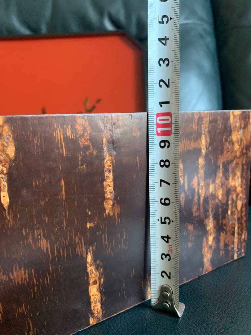 桜皮細工　茶道具　茶櫃　角形　茶托　菓子皿　お盆　皿　器　伝統工芸　漆器　螺鈿