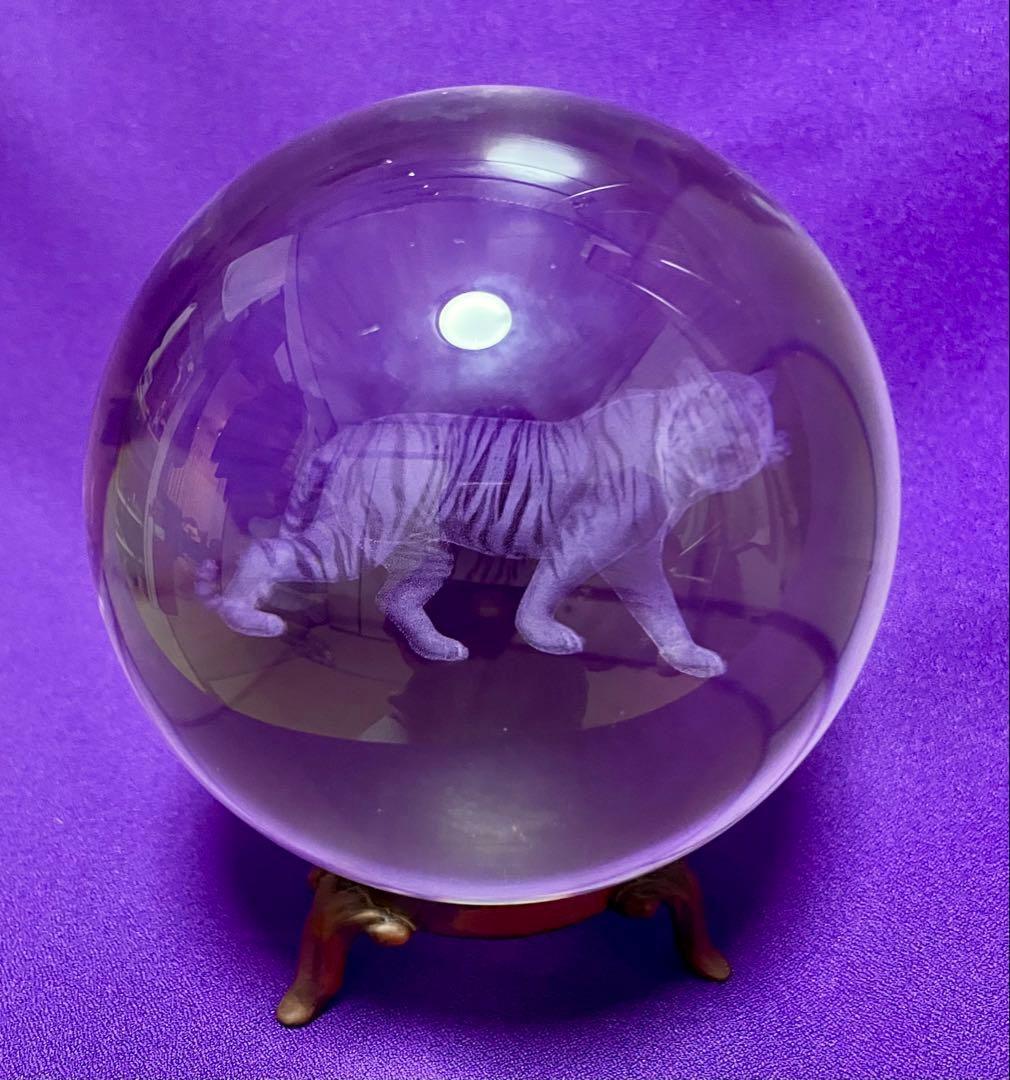 大玉10cm 水晶玉4個セット 鳳凰・龍・亀・虎