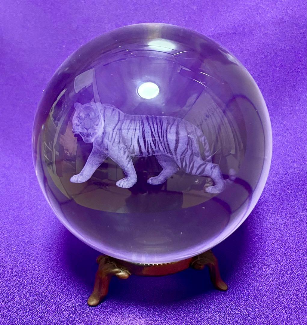 大玉10cm 水晶玉4個セット 鳳凰・龍・亀・虎