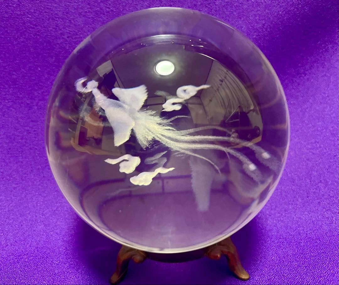 大玉10cm 水晶玉4個セット 鳳凰・龍・亀・虎