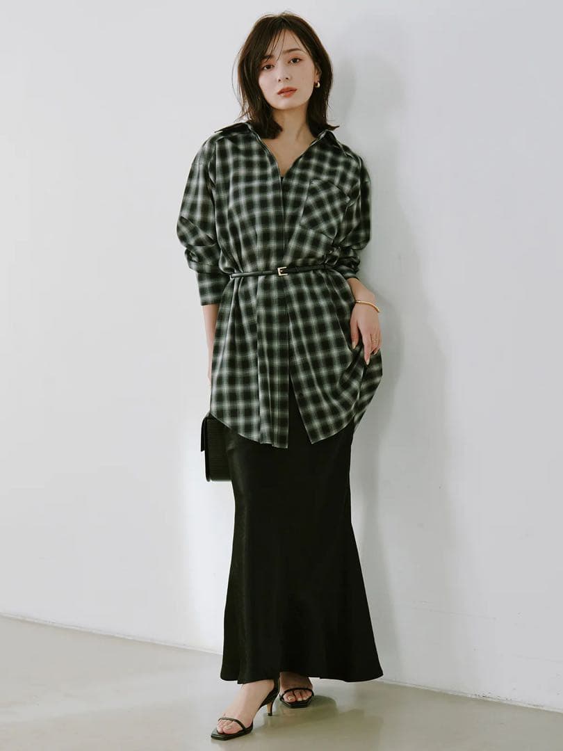 新品 anuans アニュアンス　マルチウェイオーバーシャツ チェック