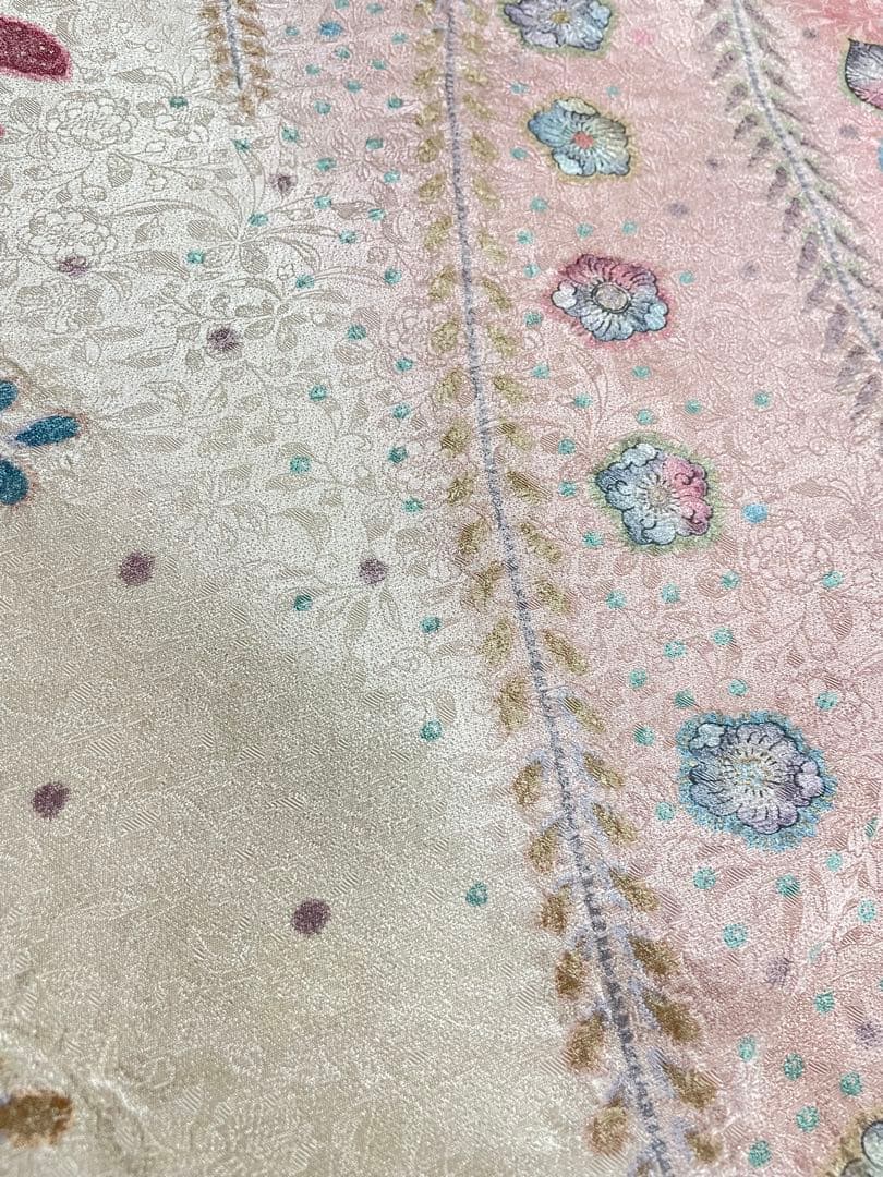 訪問着フルセット　辻ヶ花　絞り　地紋　金彩　トールサイズ　正絹　藤　金糸　箔