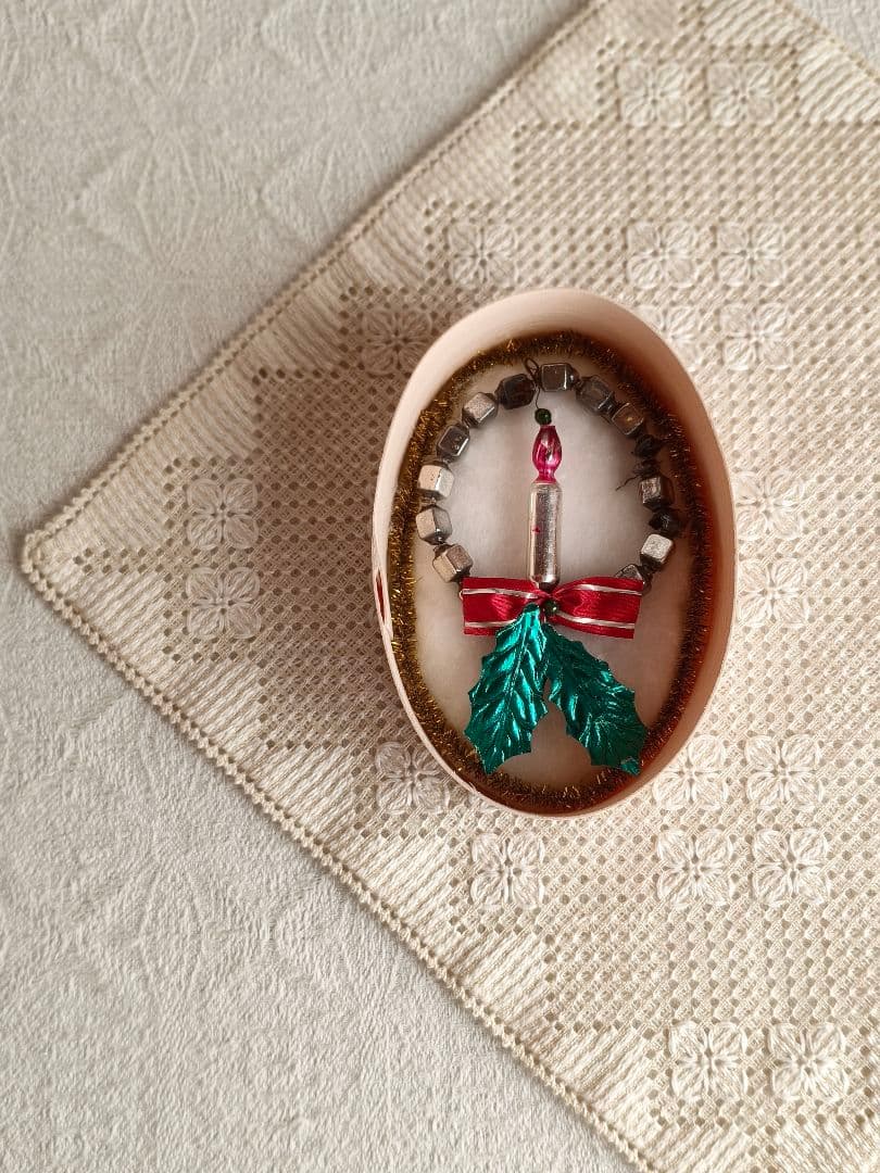 【misen2014さま】vintage✵ 硝子リースとキャンドルのオーナメント