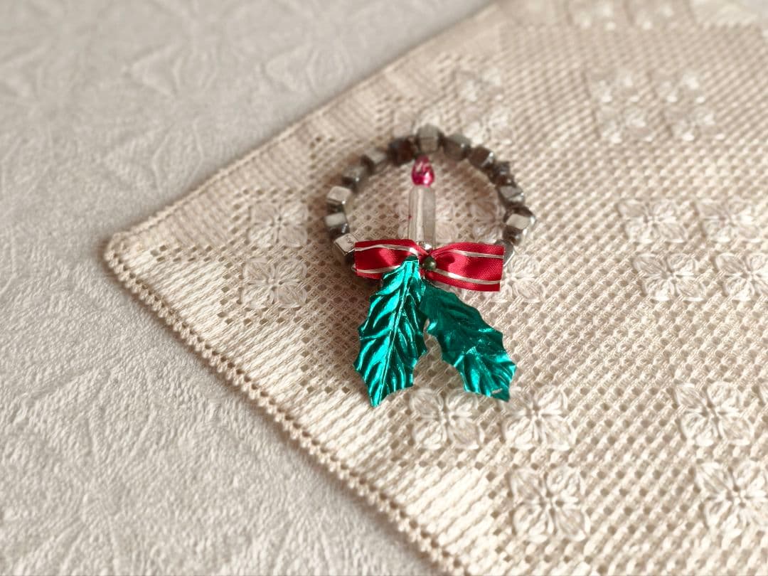 【misen2014さま】vintage✵ 硝子リースとキャンドルのオーナメント