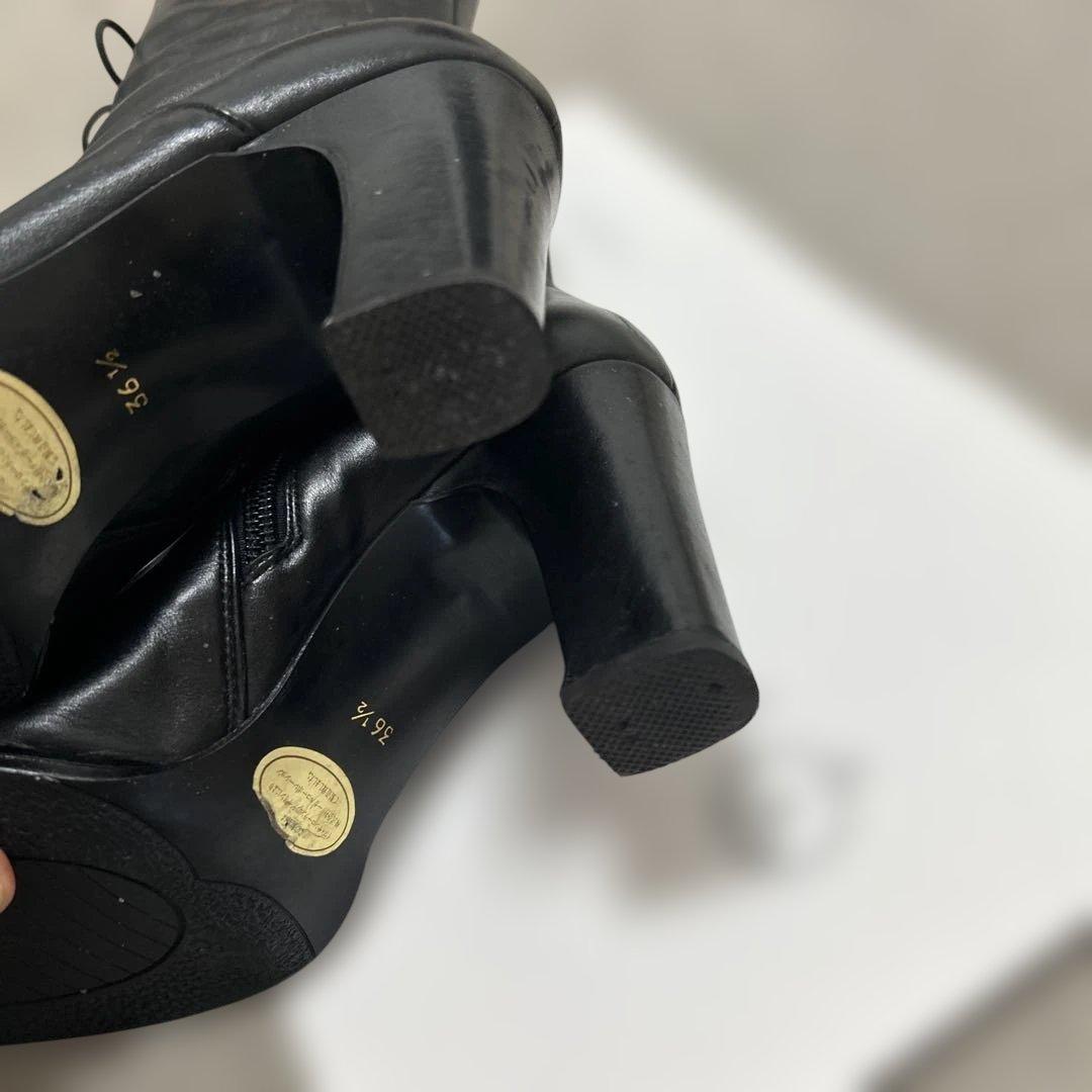 Yves Saint Laurent レースアップブーツ 36 1/2 黒 本革