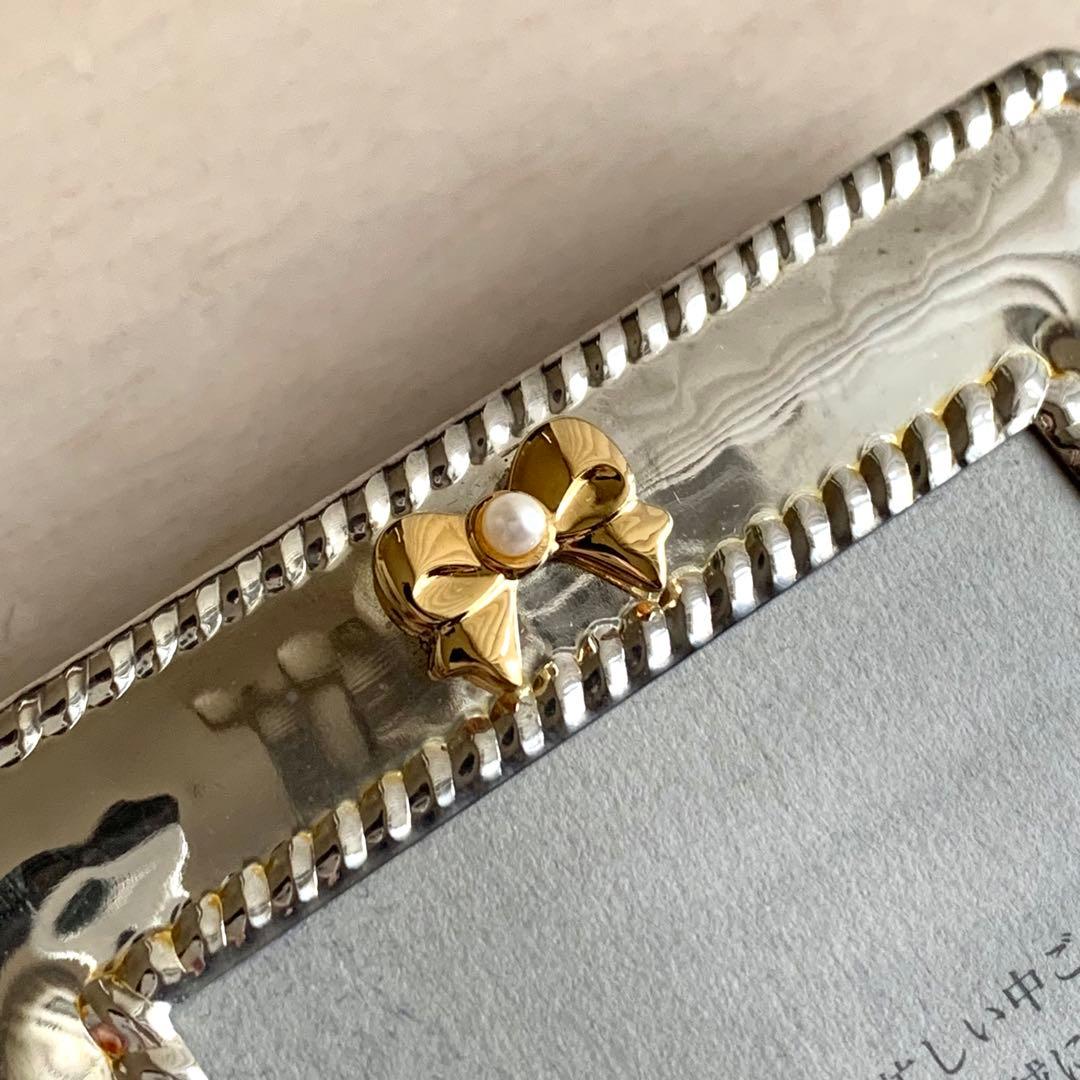 新品未使用 ミキモト mikimoto 銀製 パール付き写真立て フォトフレーム