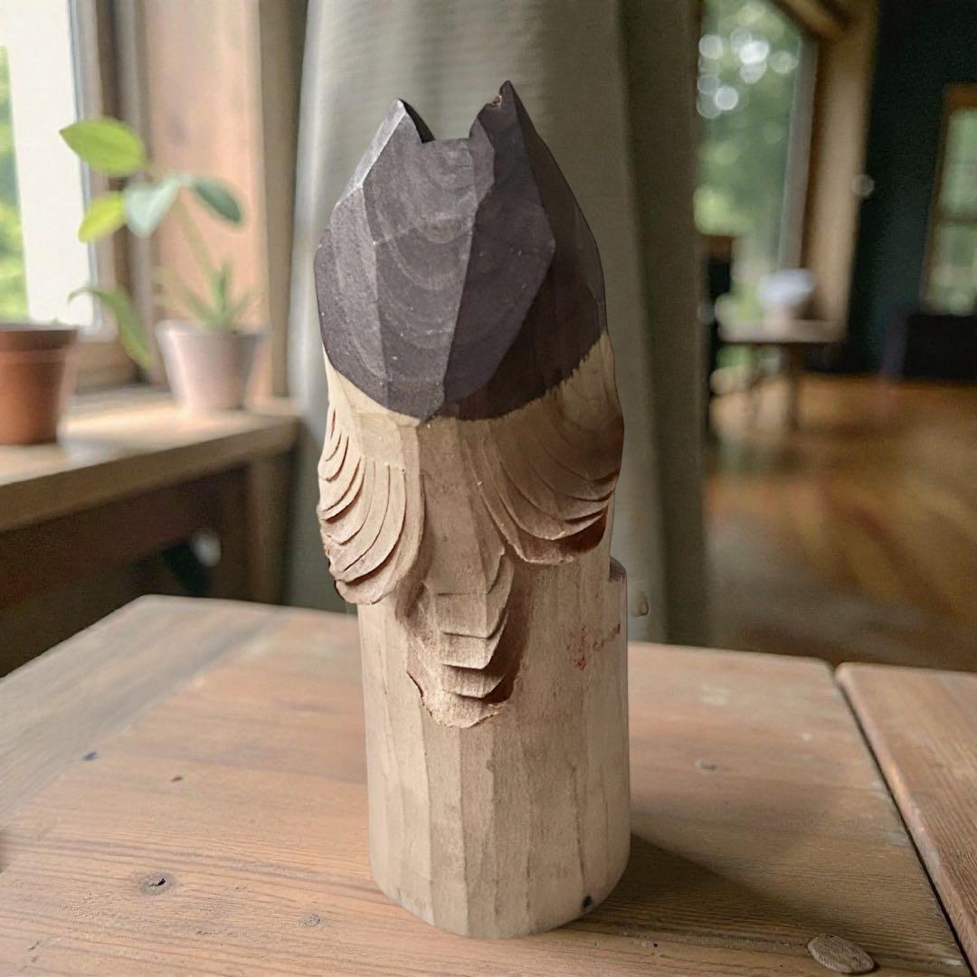 古玩 山形県米沢市 郷土玩具 笹野一刀彫 ミミズク 廃盤品 民藝 農民美術