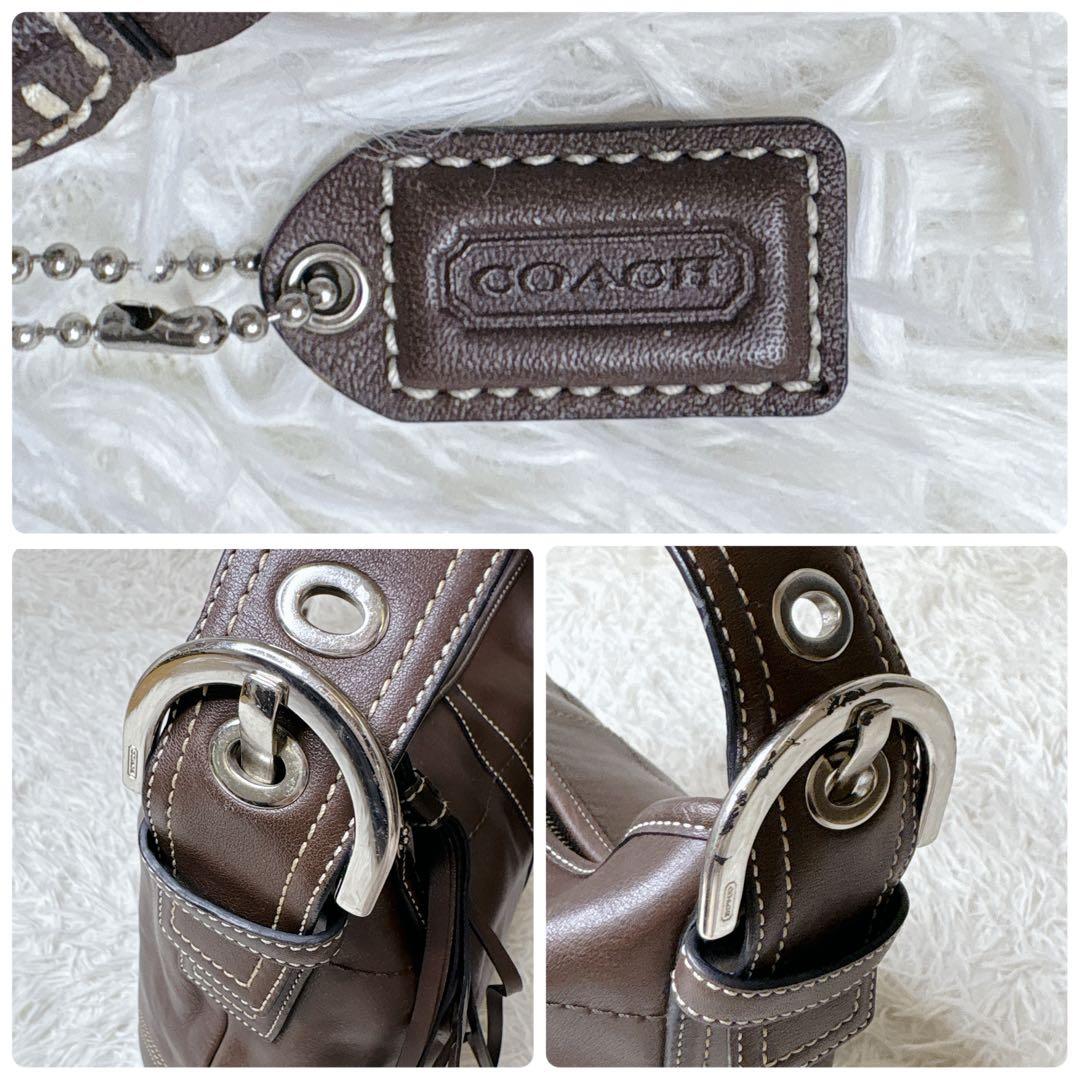COACH ワンショルダーバッグ ホーボー ハーフムーン タッセル ブラウン