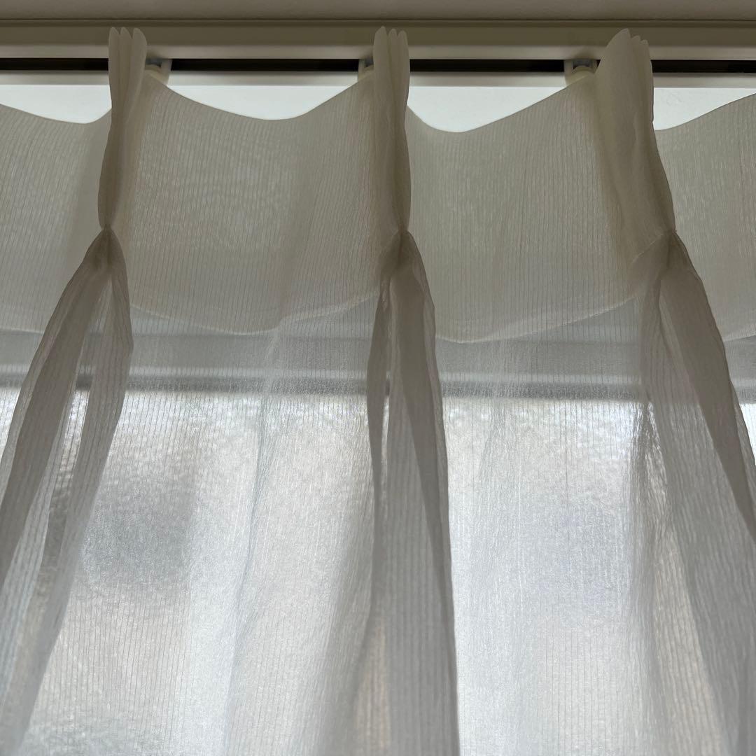 [最終価格]FISBAスイス製高級生地オーダーメイドレースカーテン両開き