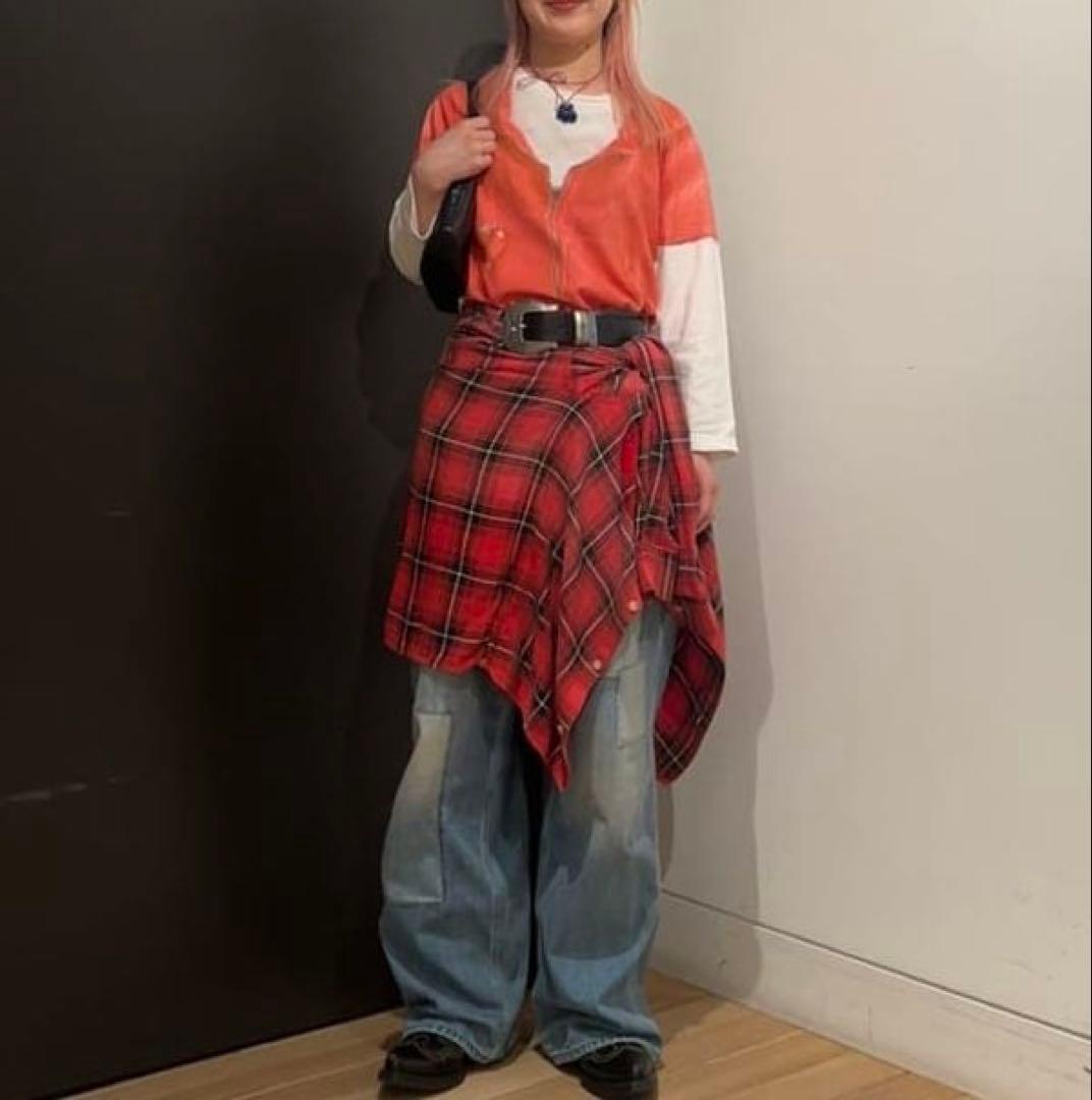 BEAMS BOY maturely / レーヨン ブリーチ チェック シャツ