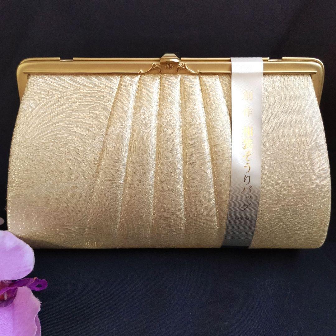 新品　和装草履バック　ゴールドフォーマル　結婚式新郎新婦母留袖　成人式振袖　木箱