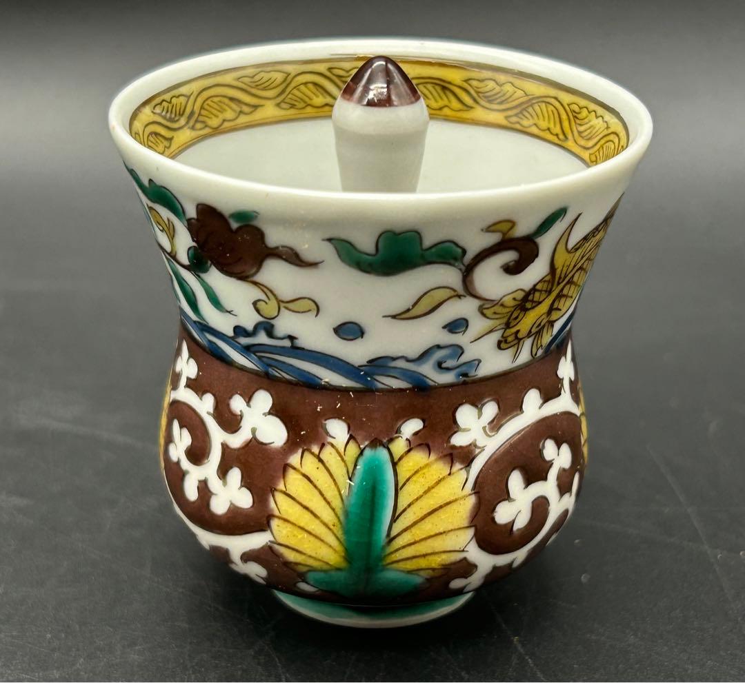 陶器　九谷焼　角福　醤油さし　手描き　縁起物　鯉　希少品