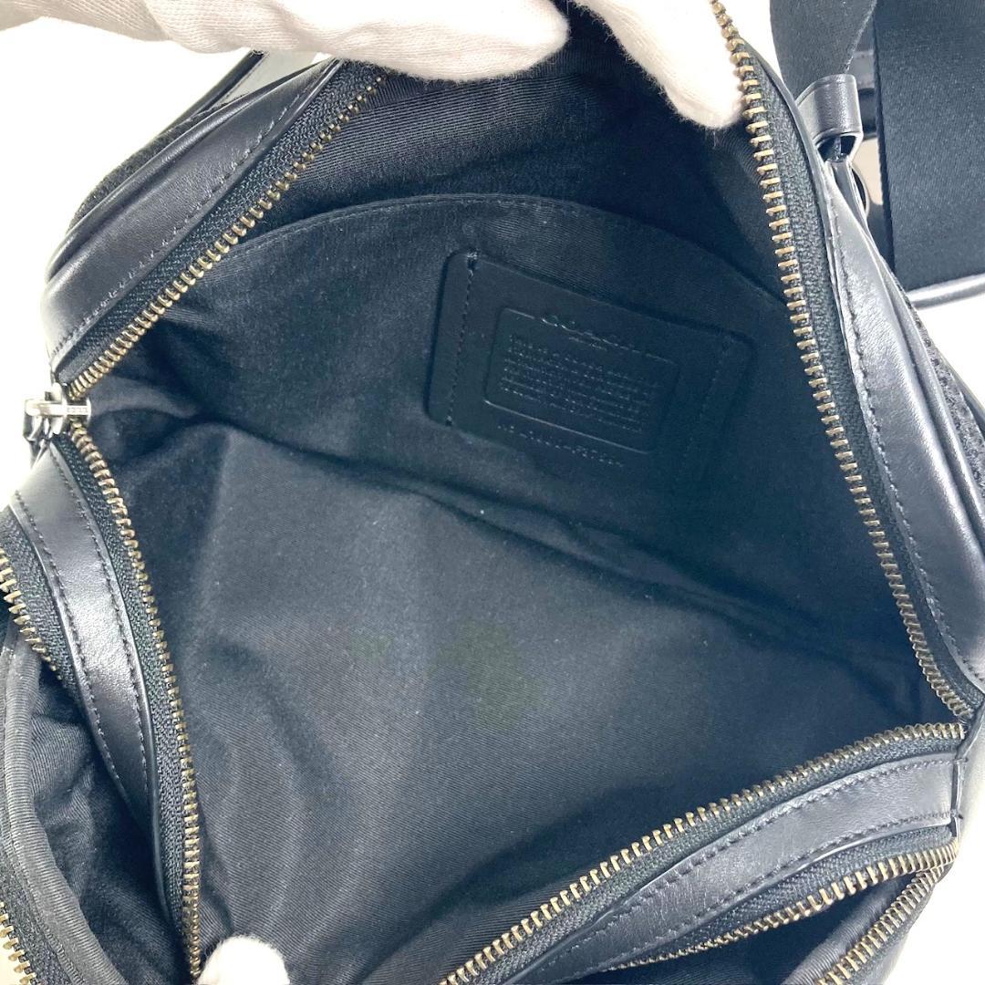 COACH　コーチ　ボディバッグ　ウエストバッグ　レザー　ブラック