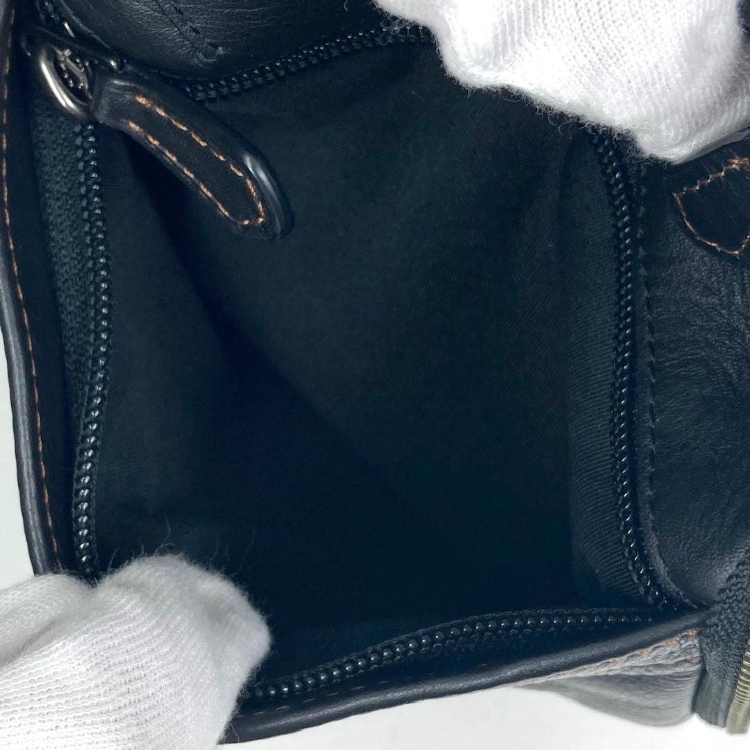 COACH　コーチ　ボディバッグ　ウエストバッグ　レザー　ブラック