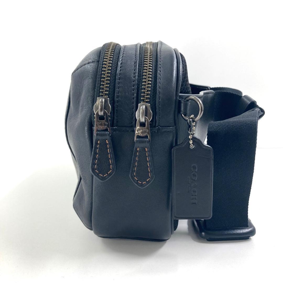 COACH　コーチ　ボディバッグ　ウエストバッグ　レザー　ブラック