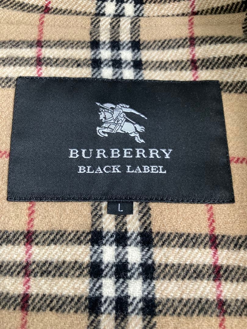 バーバリーブラックレーベル　ダッフルコート 黒色　サイズL