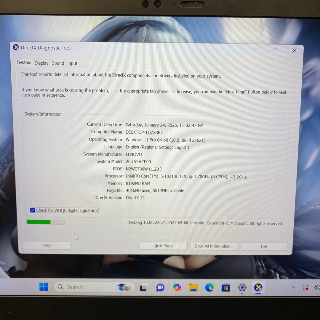 Windowsノート本体 LENOVO THINKPAD X1 CARDBON i5-10th