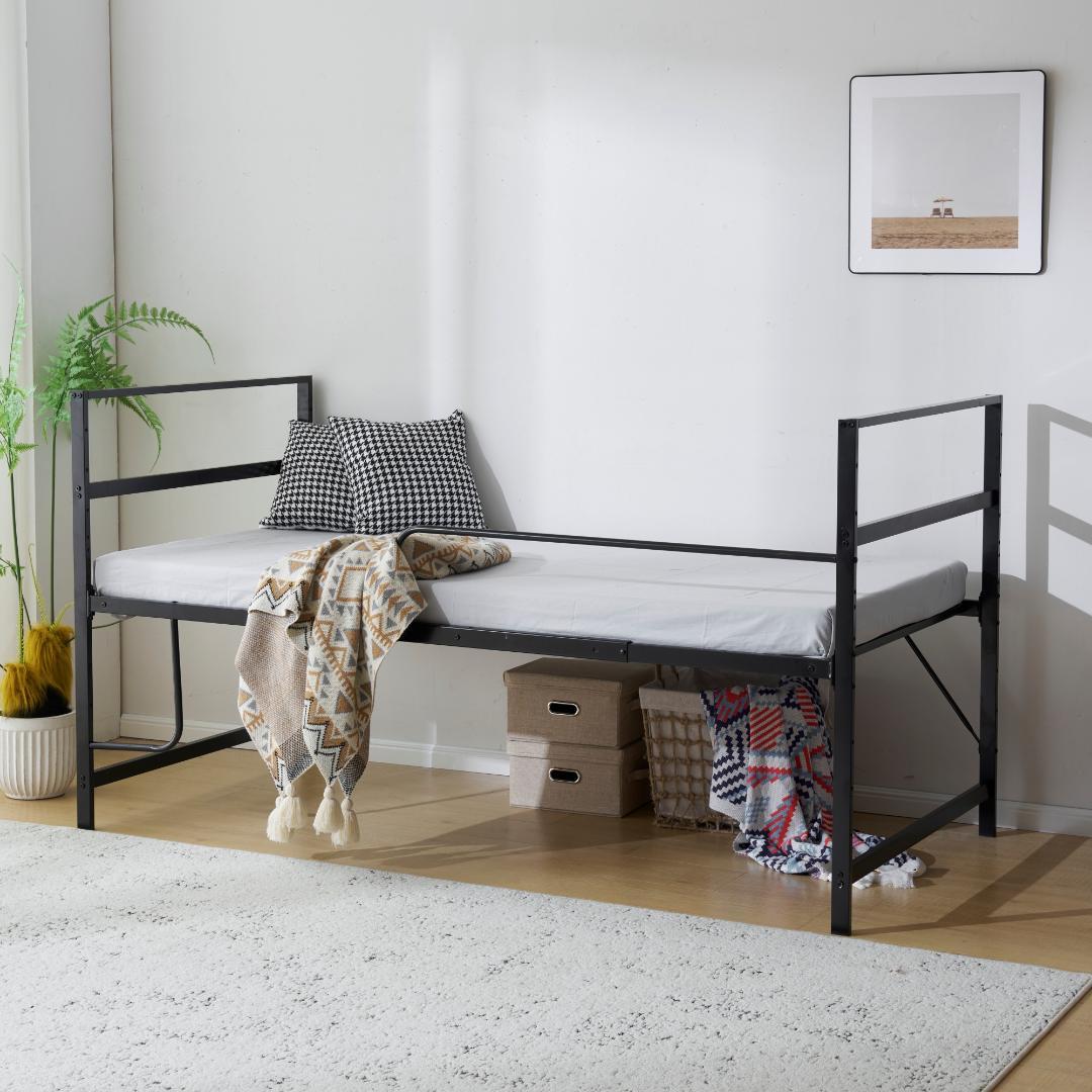 ロフトベッド　シングルサイズ　ロータイプ　北欧風　一人暮らしに最適　BLACK