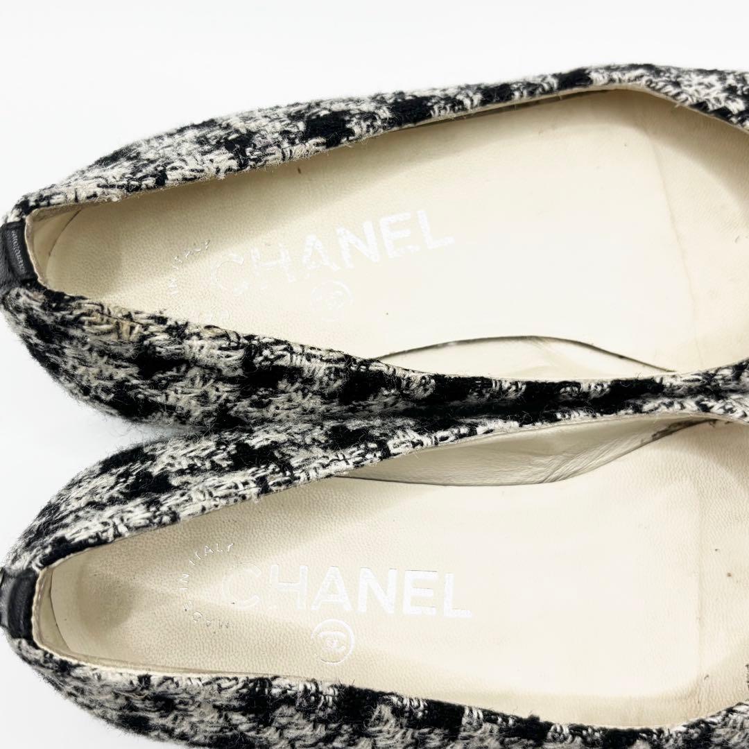 ✨極美品✨CHANEL フラットシューズ　バレリーナ　ココマーク　ツイード　希少