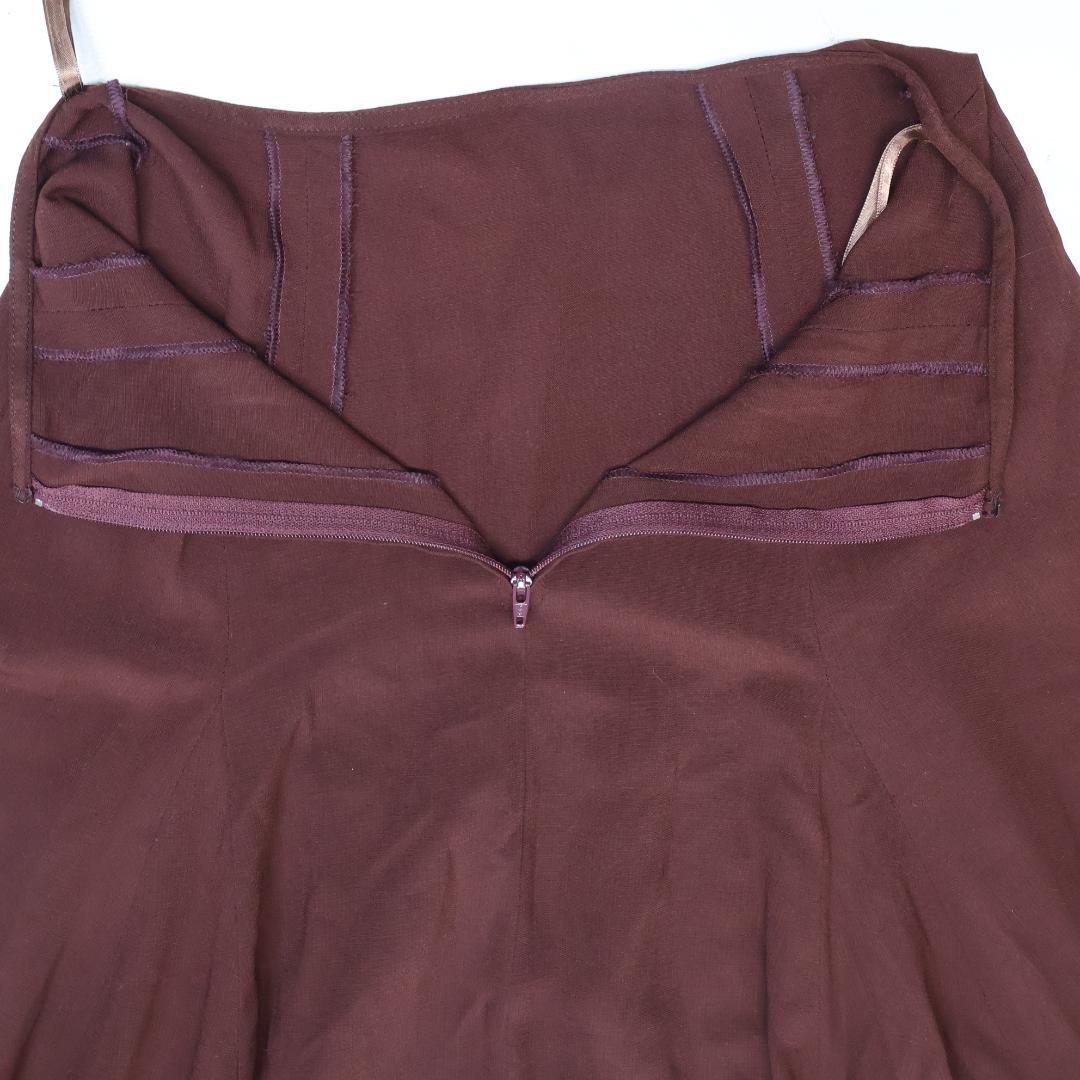 【美品 フラメンコ衣装】ブラウン ファルダ シージョ スカート ボランテ フリル