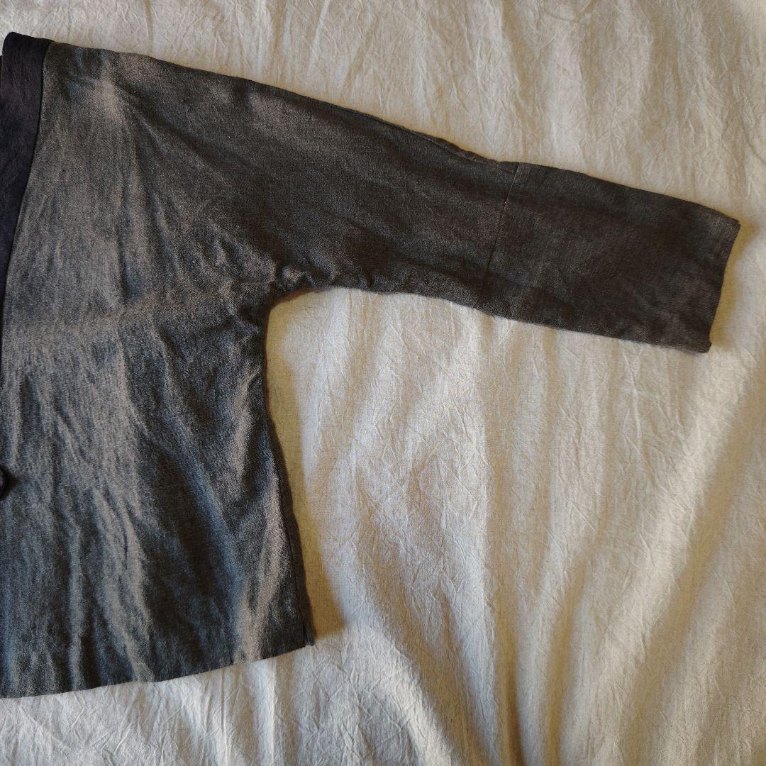 MAGALI マガリ ブラッシュドベルギーリネンカーディガン チャコール