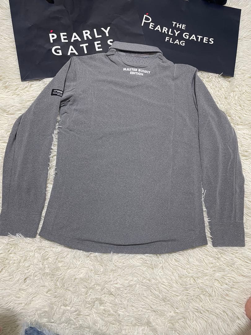 マスターバニーメンズ 長袖 ポロシャツ ワンポイントロゴサイズ4