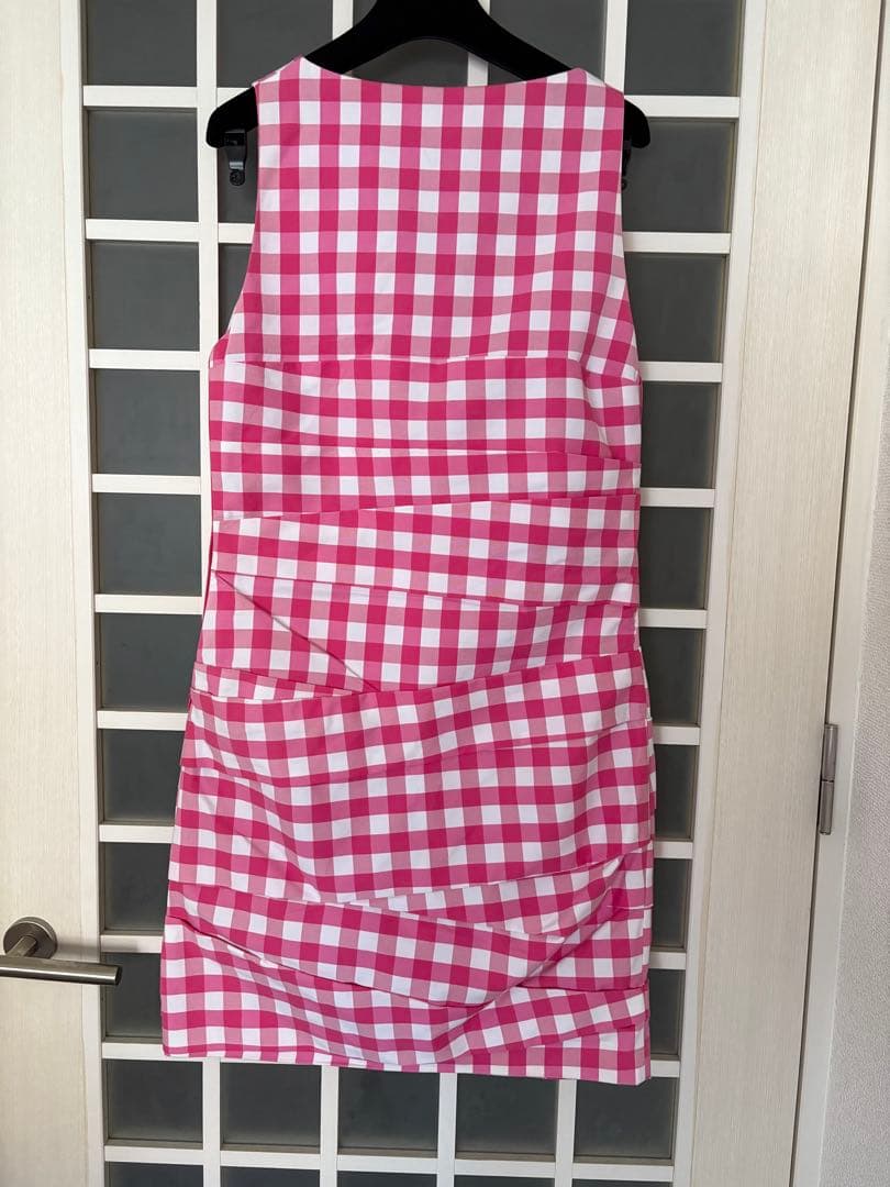 モスキーノ　ピンクチェック ノースリーブワンピース