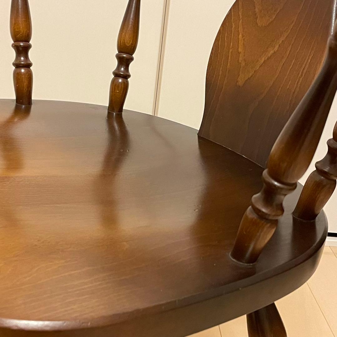 飛騨産業 キツツキマーク ダイニングチェア アームチェア ろくろ脚 2