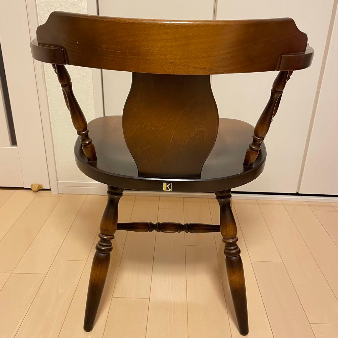 飛騨産業 キツツキマーク ダイニングチェア アームチェア ろくろ脚 2