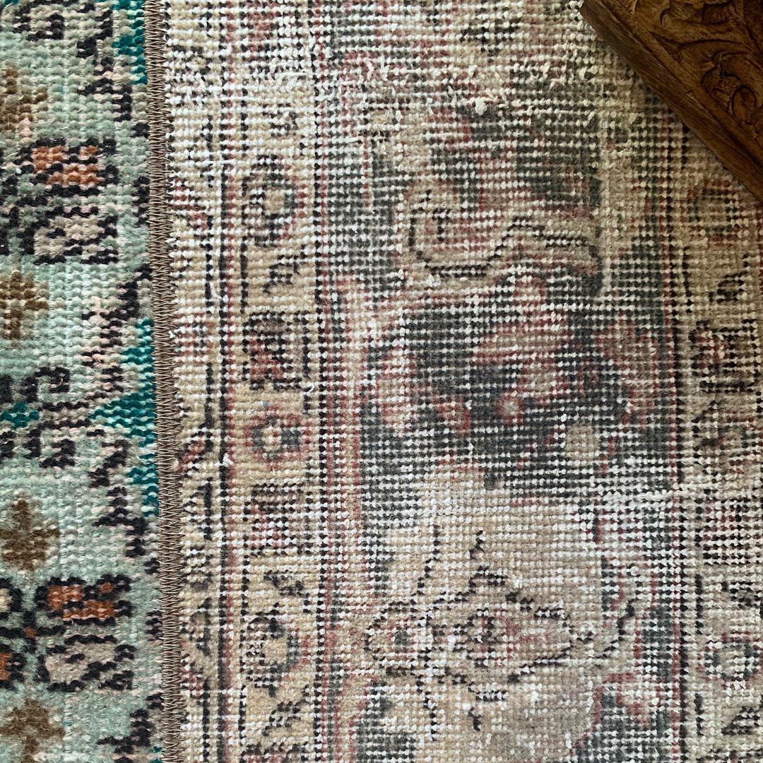 ランナー　モロッカンタイル　120×58パッチワーク　トルコヴィンテージラグ