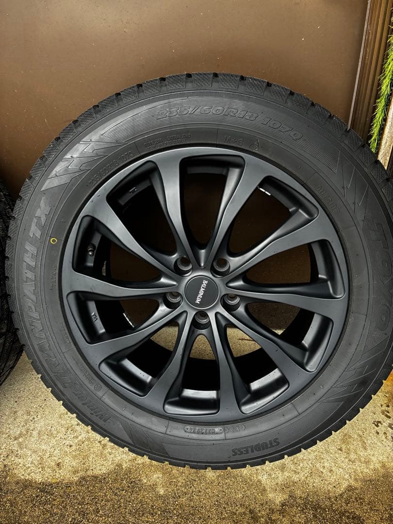 スタッドレス　18インチ ブラックホイールセット235/60R18 cx60など