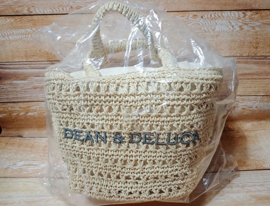 【新品未使用】DEAN & DELUCA クロッシェバスケットバッグSナチュラル