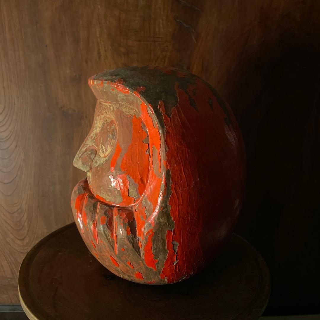 達磨 木型 高崎だるま 明治期〜昭和期 欅材 郷土玩具 ダルマの木彫 骨董